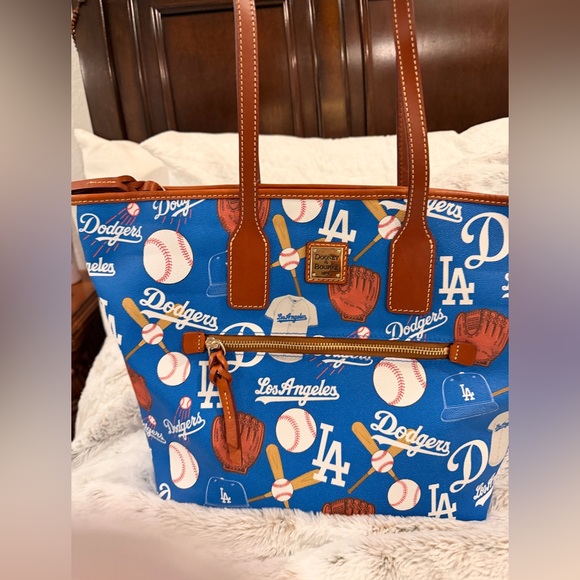 Dooney & Bourke Dodgers Blue and Brown Tote - Picture 2 of 9